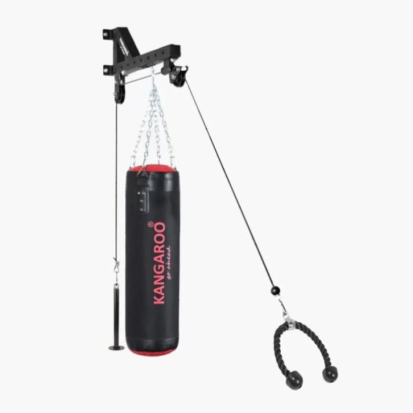 Pull-up machine set with a packed punching bag and a double 360-degree control weightlifting pulley